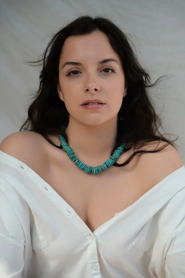 Cloralys Irina collier grosses perles magnésite 40 cm