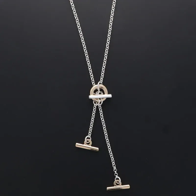 Secret de Cuir N°1635 collier 63 bicolore 3 barres