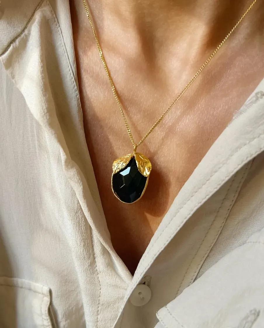 Elise Tsikis Dendra collier onyx noir 45 cm