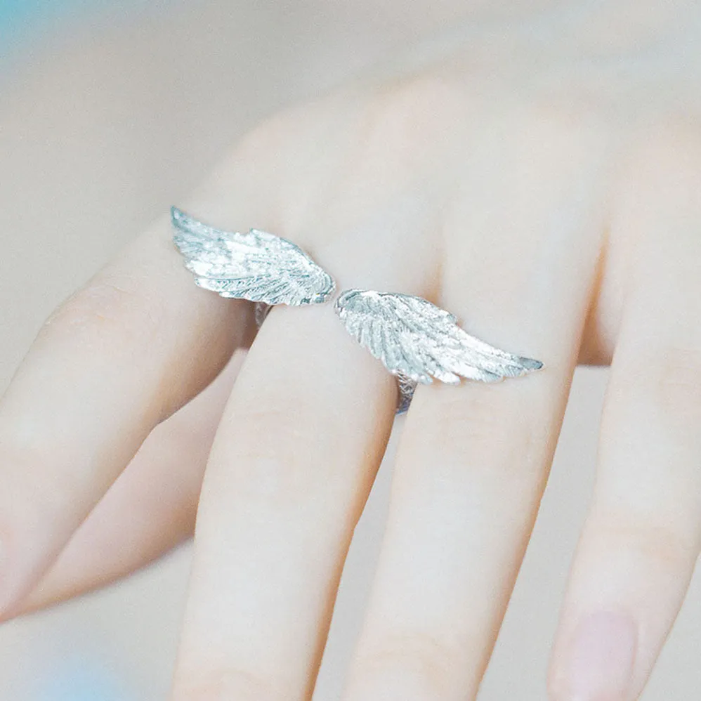 Lorella Tamberi Canal Artemis Double Wing bague argent rhodié