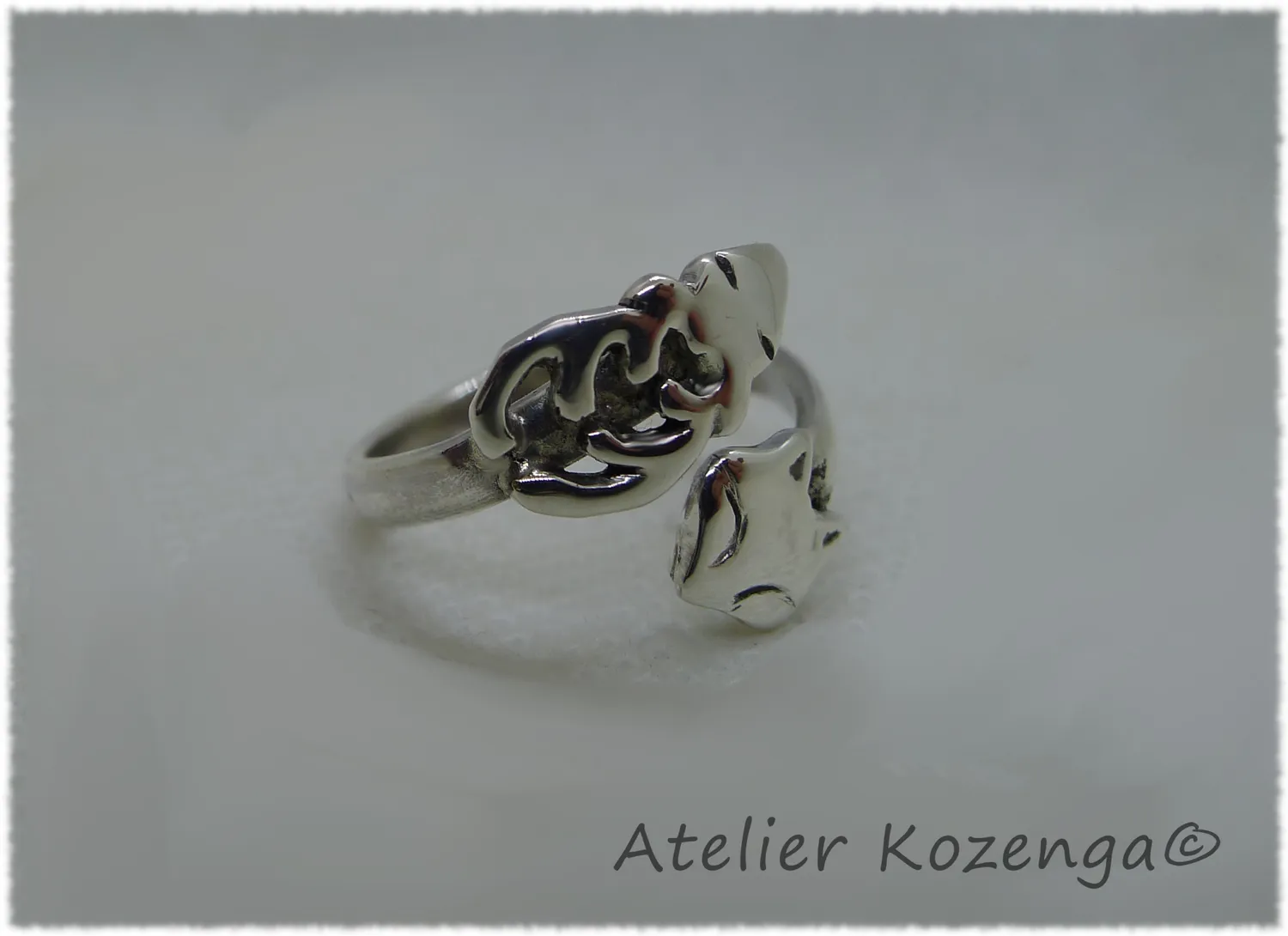 L'Atelier Kozenga Cerf Renard bague argent 950 lisse