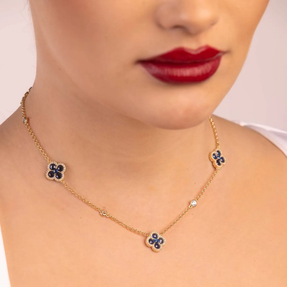 ULTIMA EDIZIONE Flower collier 42 cm mono couleur