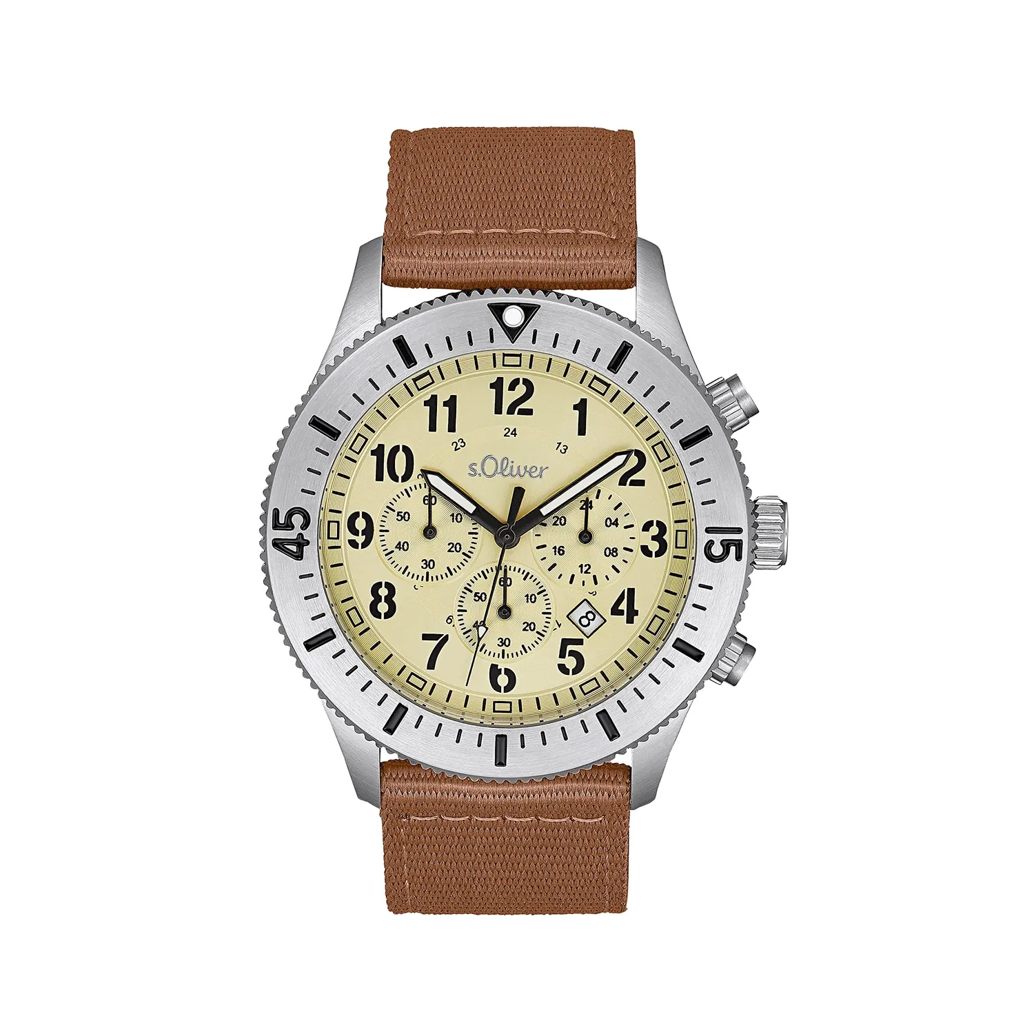 s.Oliver montre homme chronographe noir IP 5 bar