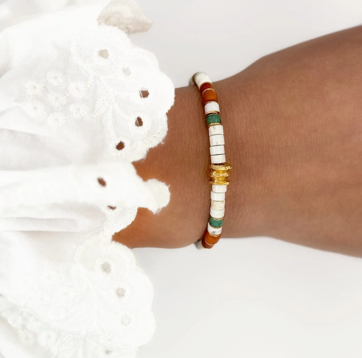 Elise Tsikis Olney bracelet perles vert