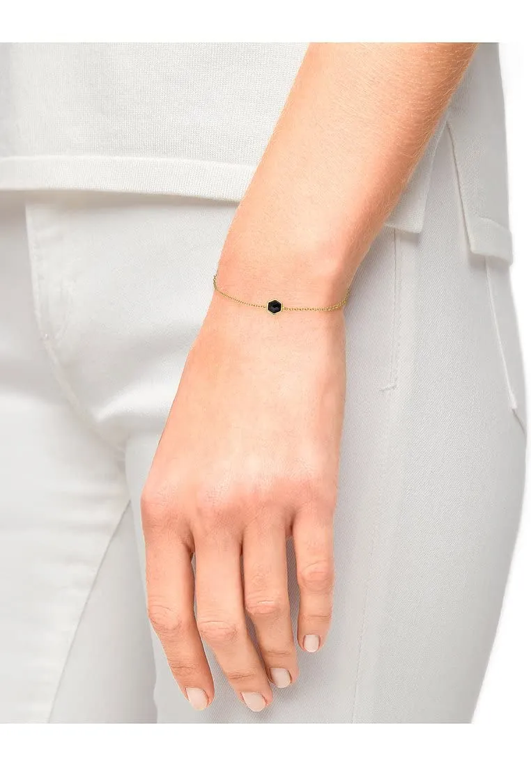 s.Oliver 2034896 bracelet femme argent noir hexagone
