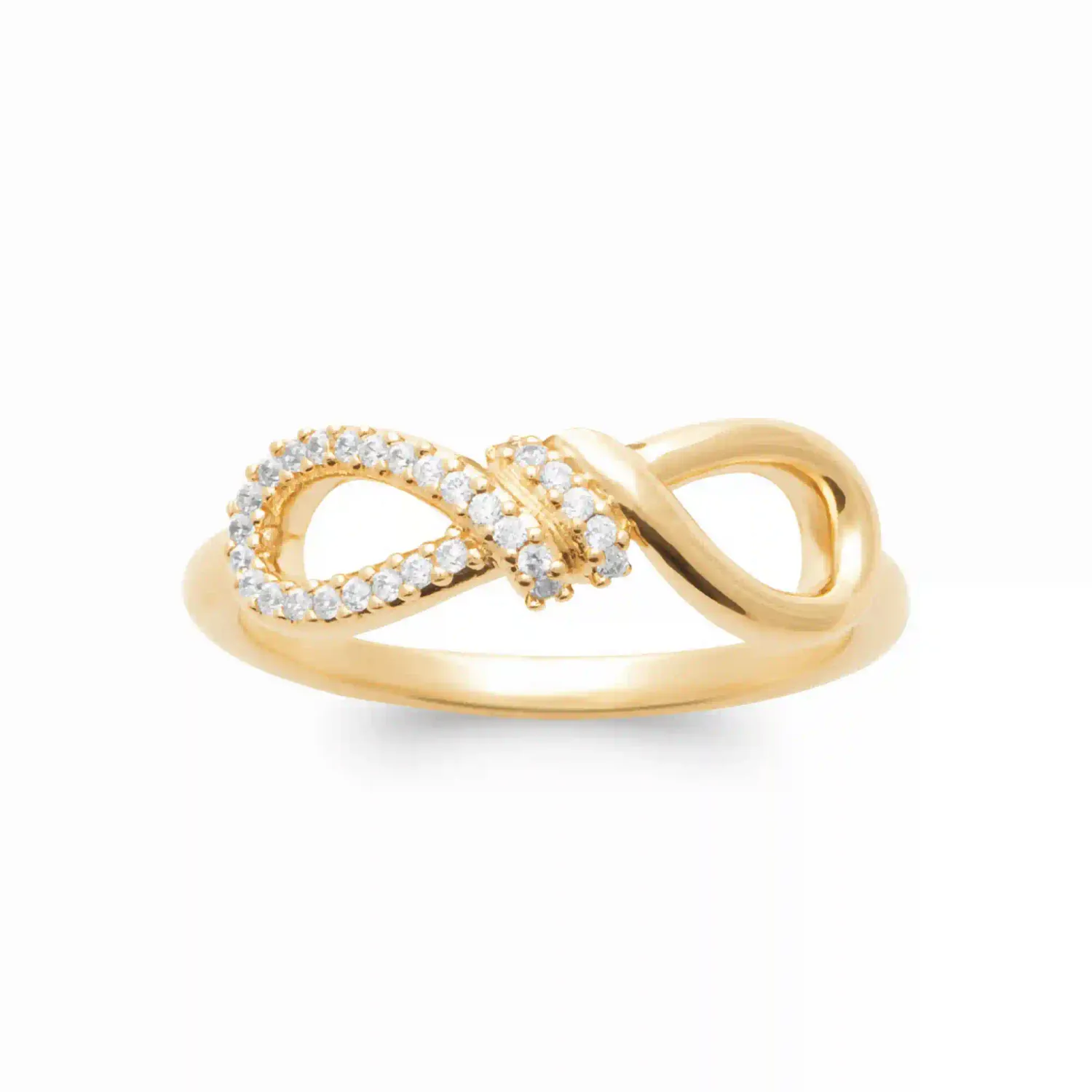 Oriana France Infini bague plaqué or lisse