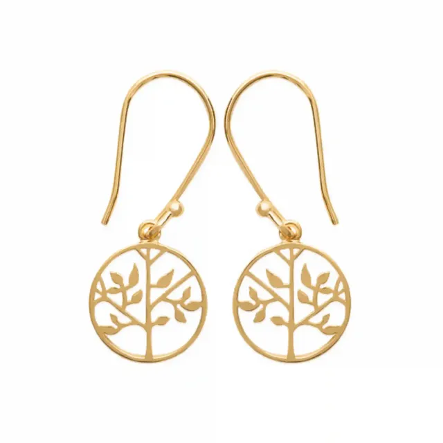 Oriana France boucles arbre de vie pendantes plaqué or