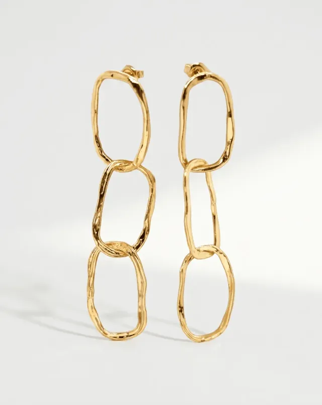 Elise Tsikis Niky boucles d’oreilles pendantes or jaune