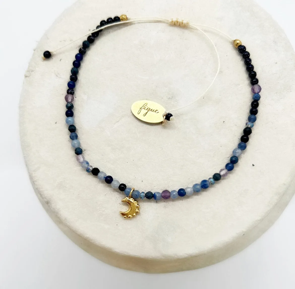 Elise Tsikis Salomé bracelet lune bleu femme