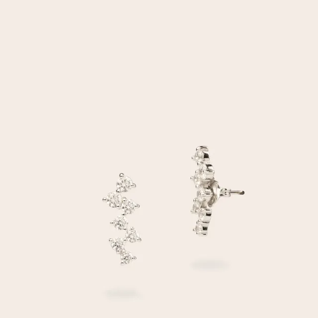 Ultima Edizione boucles zig zag zircones blanches