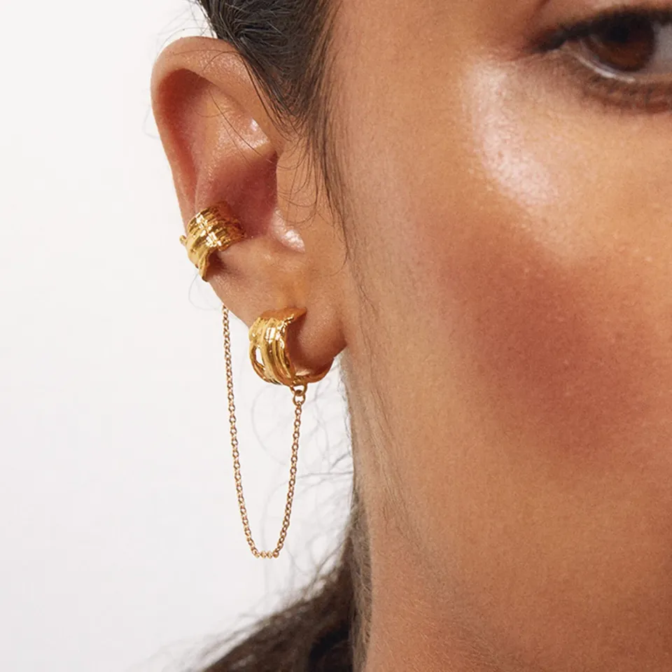 Elise Tsikis Lina earcuff double or jaune
