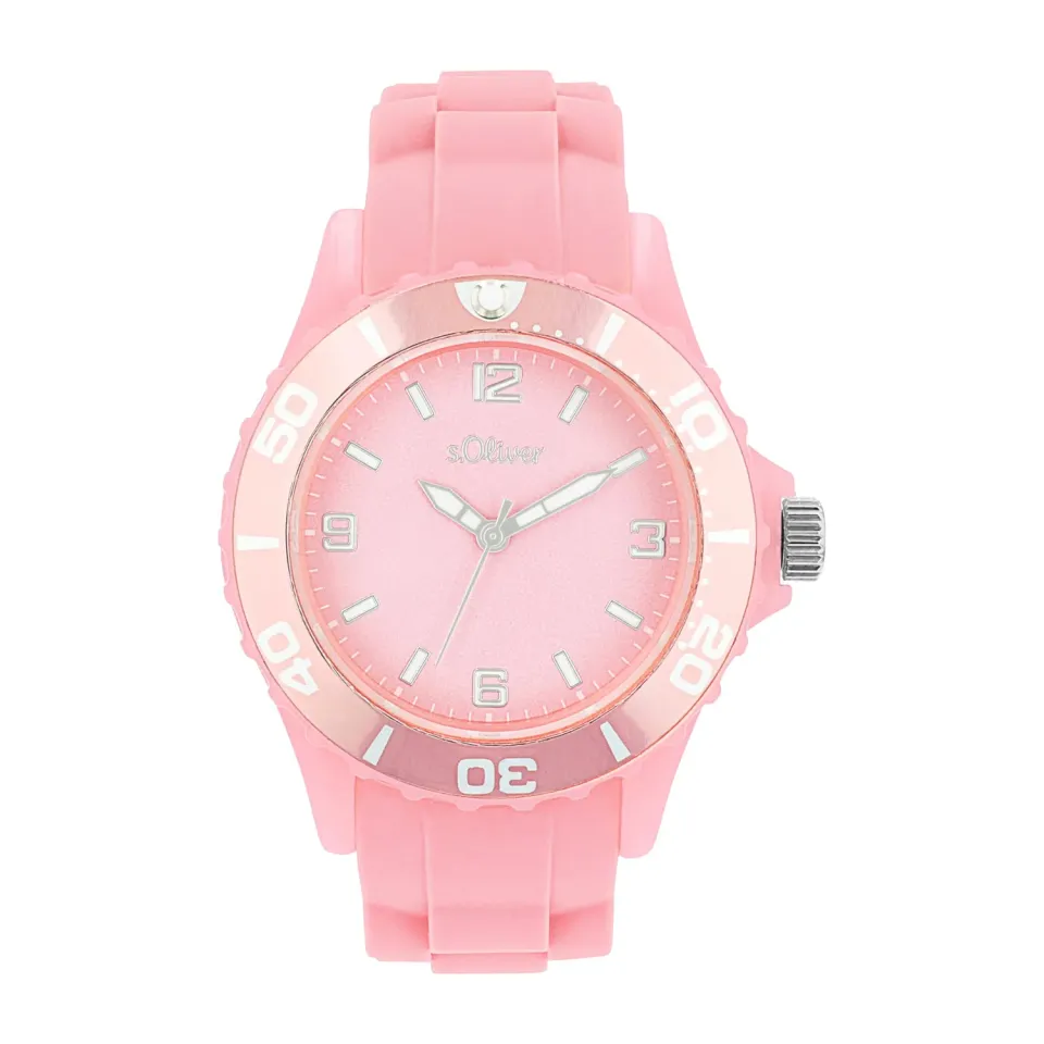 s.Oliver 2036502 montre fille silicone rose étanche