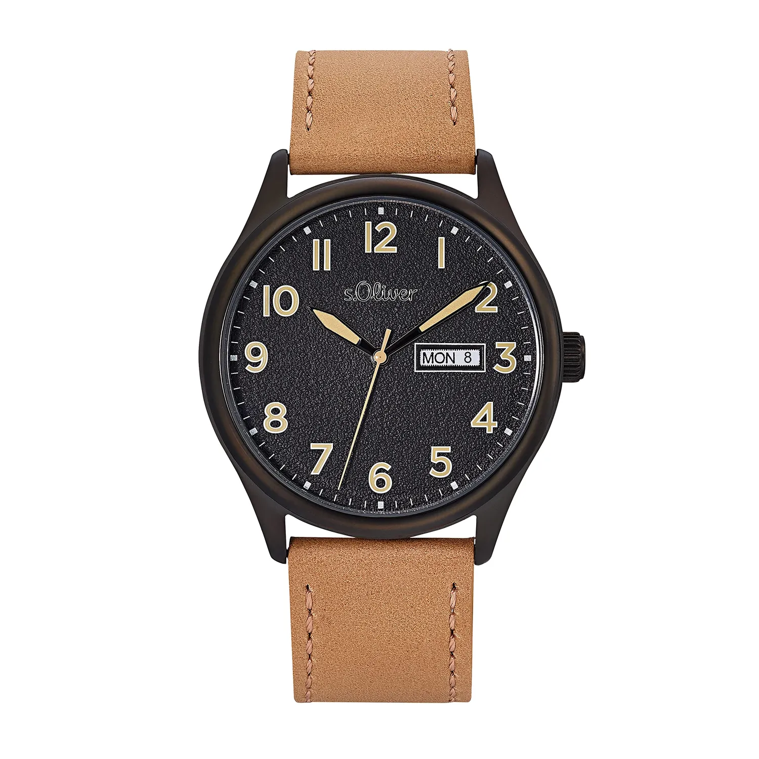 s.Oliver Montre homme argenté cadran beige quartz poli