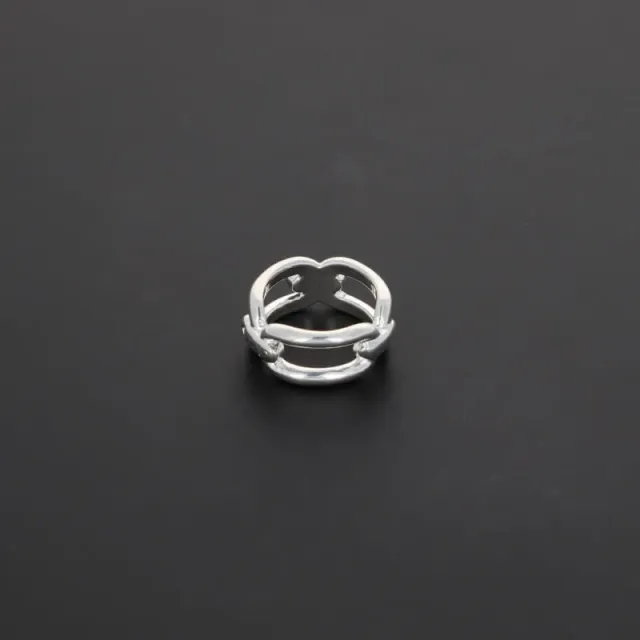 Secret de Cuir N°1302 bague incurvée argent plaqué