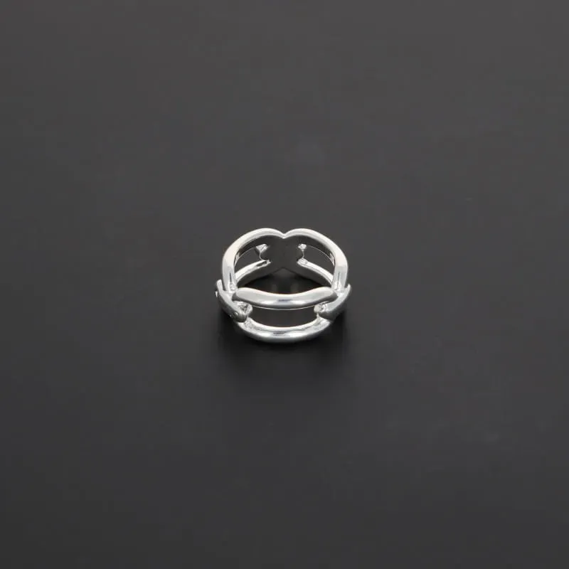 Secret de Cuir N°1302 bague incurvée argent plaqué