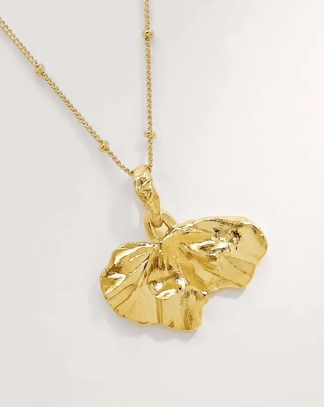 Elise Tsikis Halki collier fleur doré 45 cm