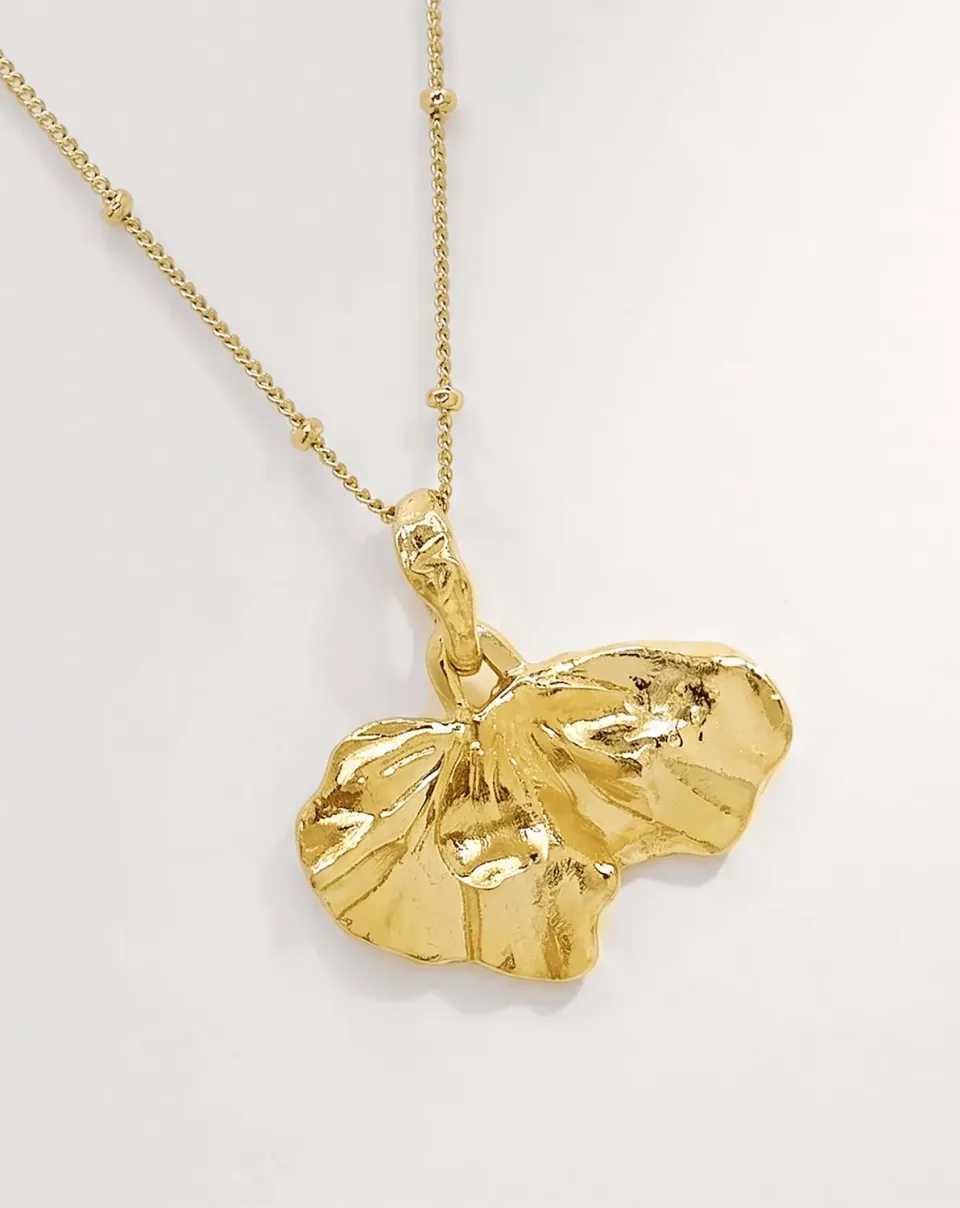 Elise Tsikis Halki collier fleur doré 45 cm