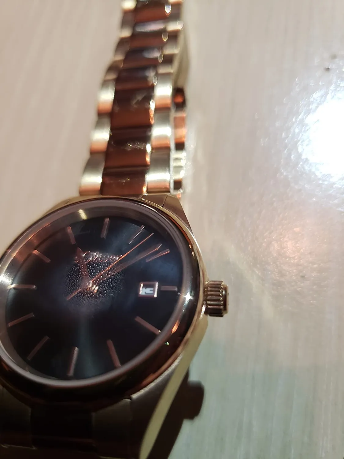 s.Oliver montre femme acier rosé cadran noir