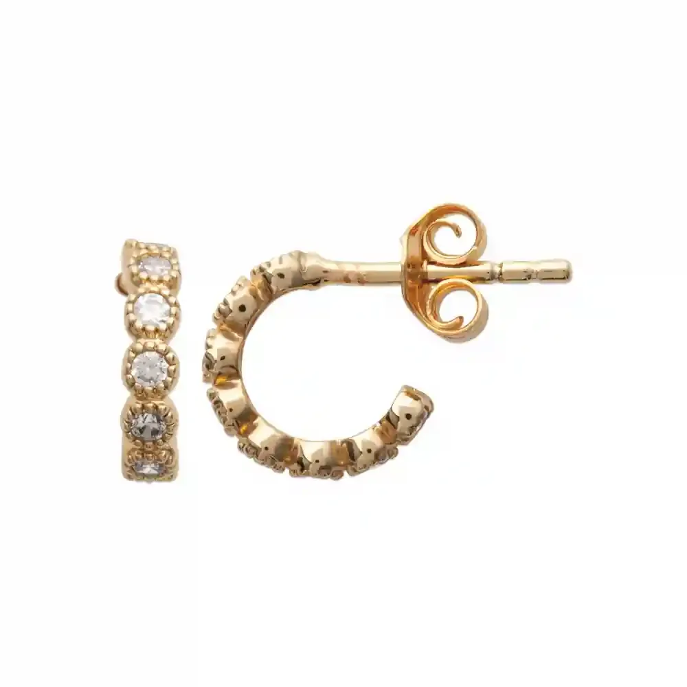 Oriana France boucles créoles zircons plaqué or semi-ouvertes