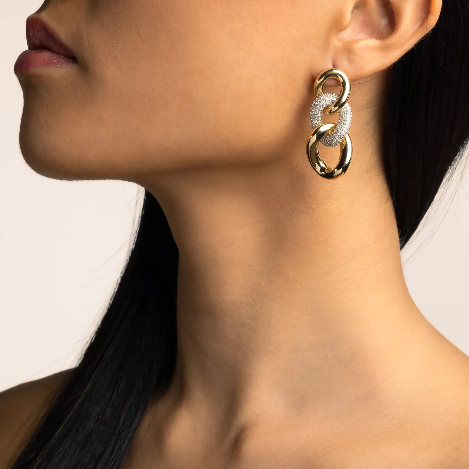 Ultima Edizione Gourmette boucles d’oreilles zircons