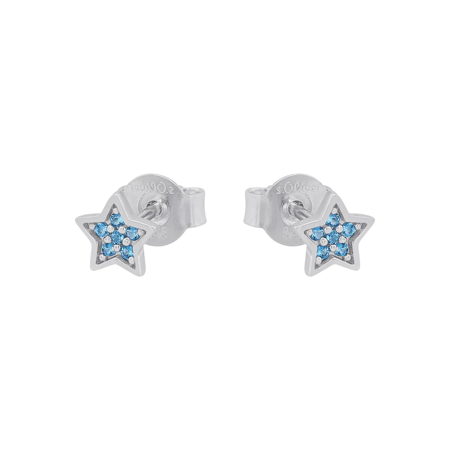 s.Oliver clous fille argent étoile bleue cristal