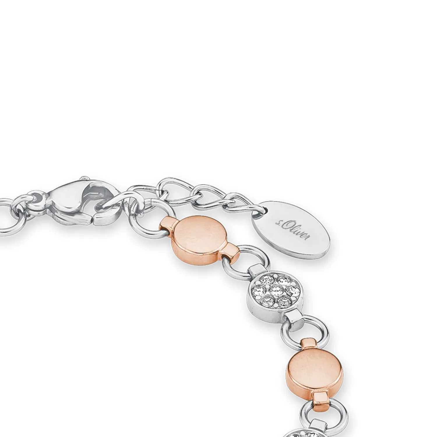 s.Oliver bracelet femme bicolore argent acier motif