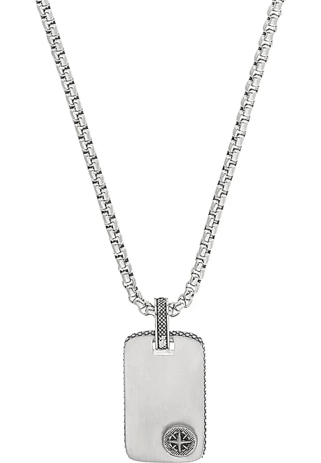 s.Oliver 2037997 collier homme acier boussole 55+5 cm
