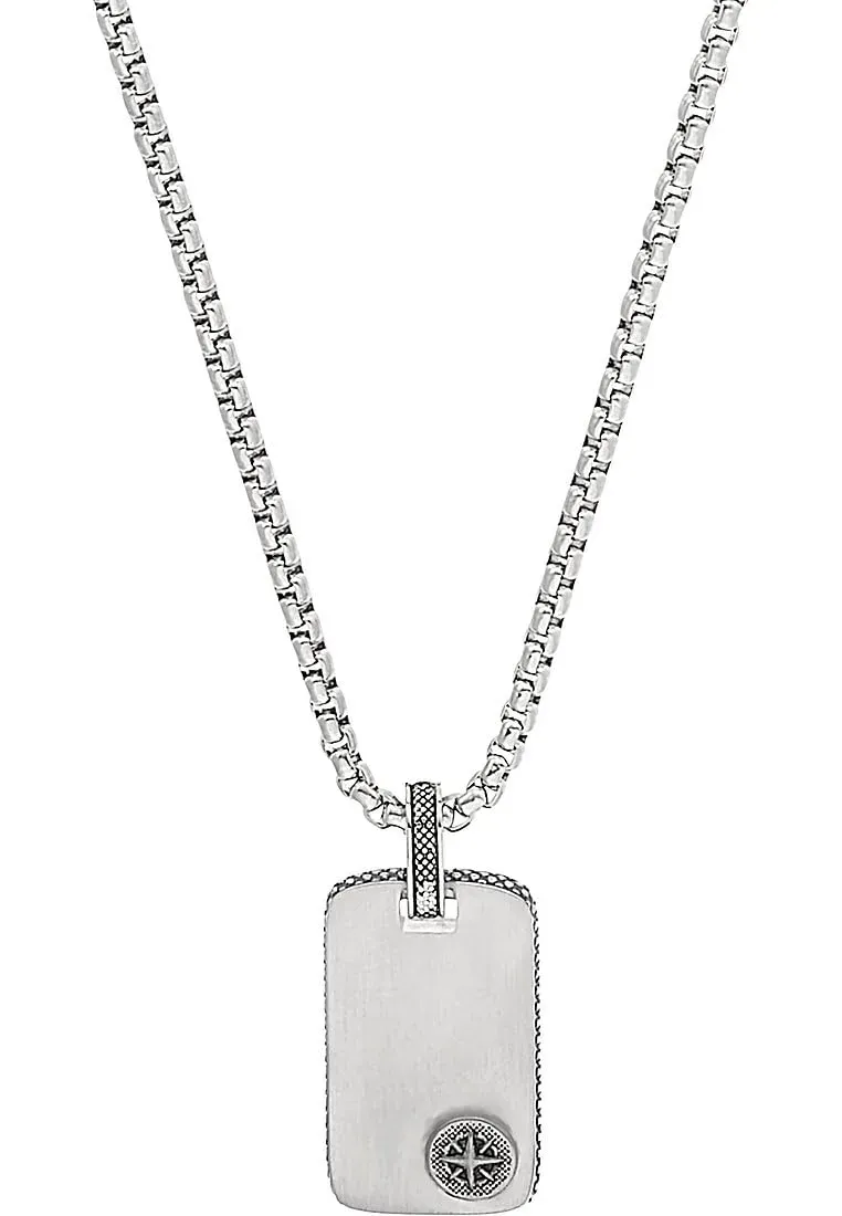 s.Oliver 2037997 collier homme acier boussole 55+5 cm