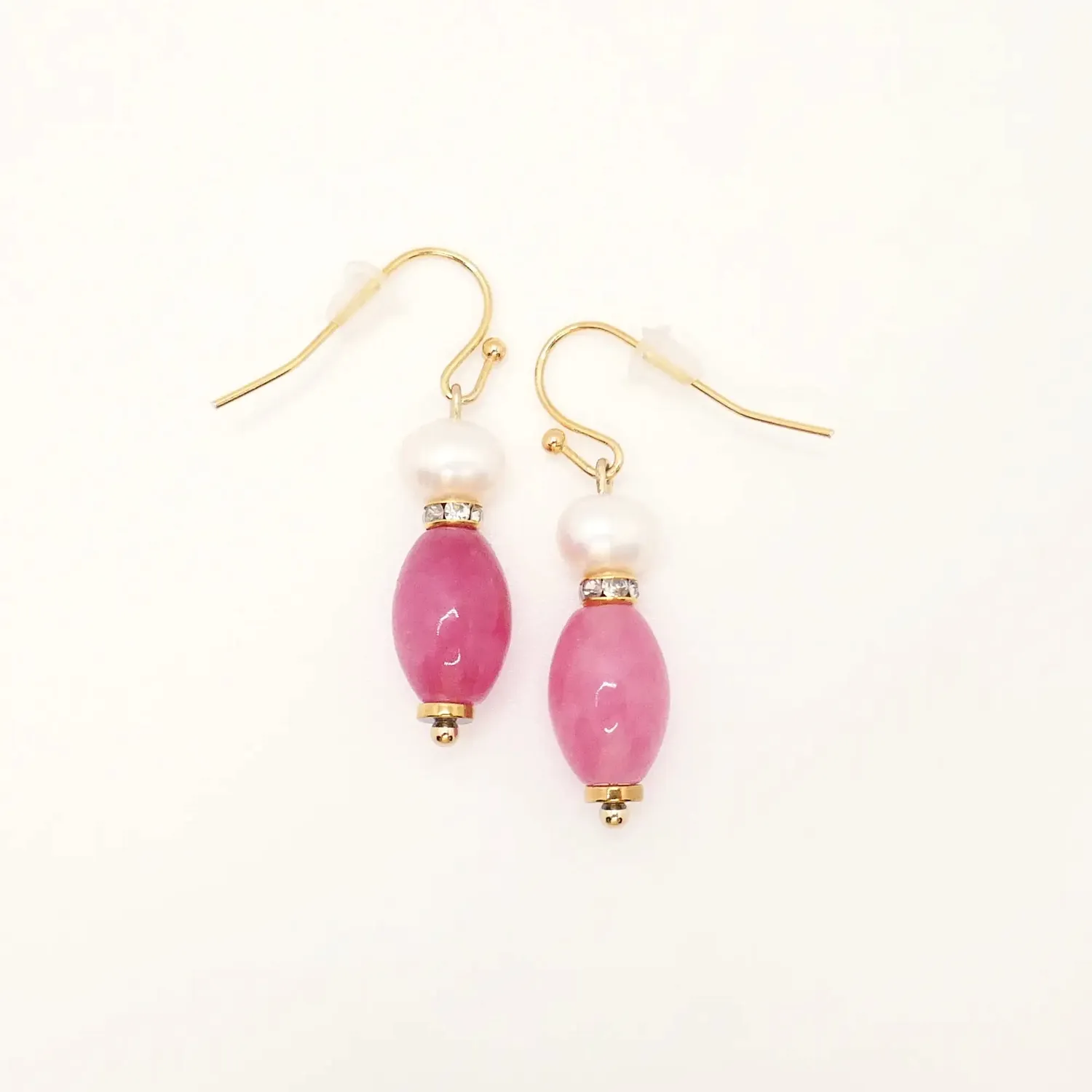 Cloralys Hélena boucles d’oreilles perle culture fuchsia
