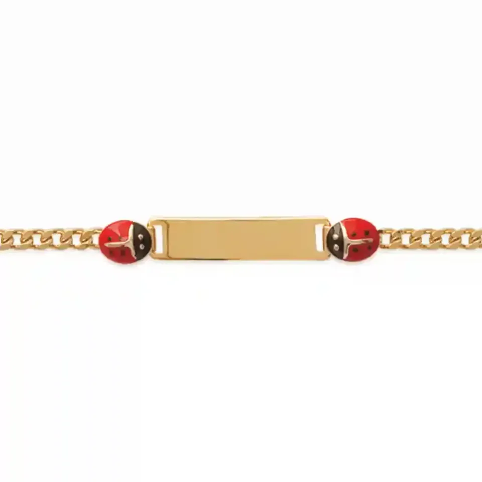 Oriana France bracelet gourmette coccinelle plaqué or