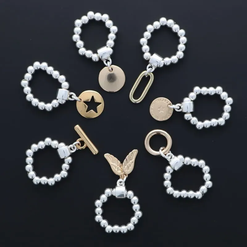 Secret de Cuir N°1601 908 bague perles bicolore