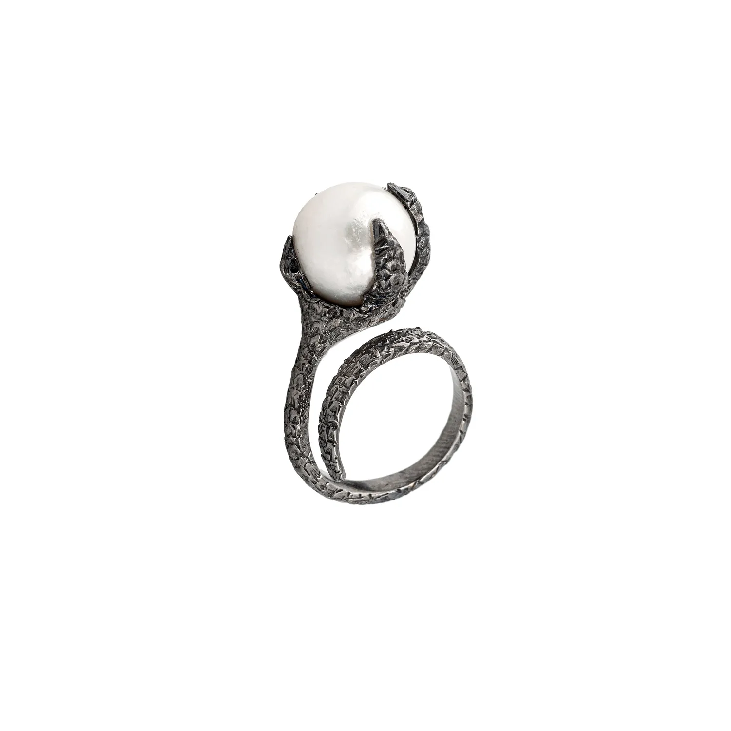 Lorella Tamberi Canal Artemis Talon bague perle taille 12 argent