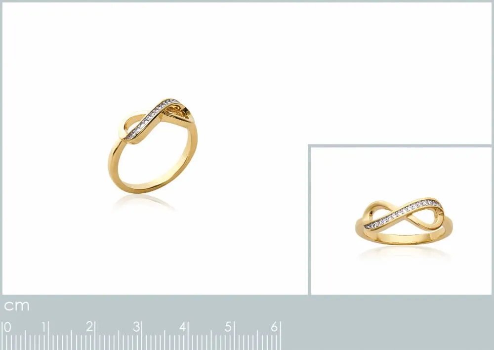 Oriana France infini microsertie bague plaqué or pierres