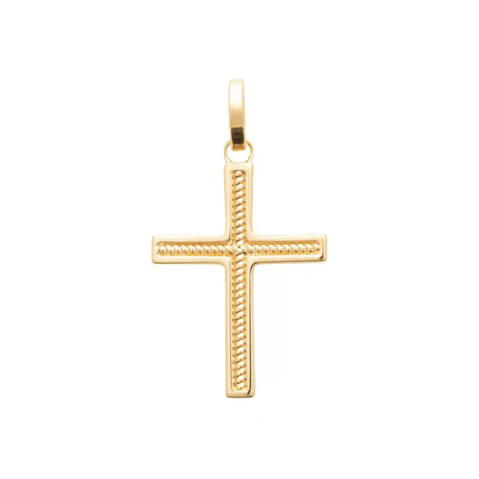 Oriana France pendentif croix chrétienne plaqué or femme