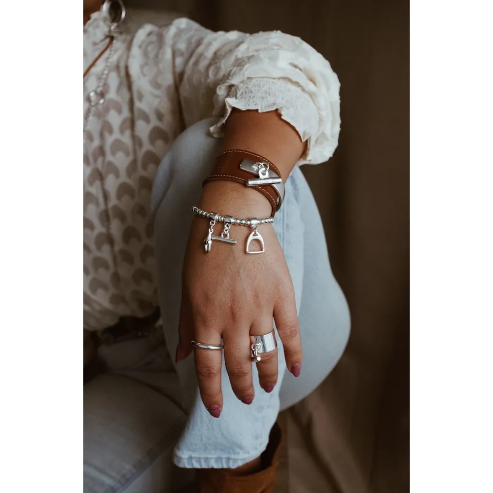 Secret de Cuir N°815 pack 16 bracelets perles argent