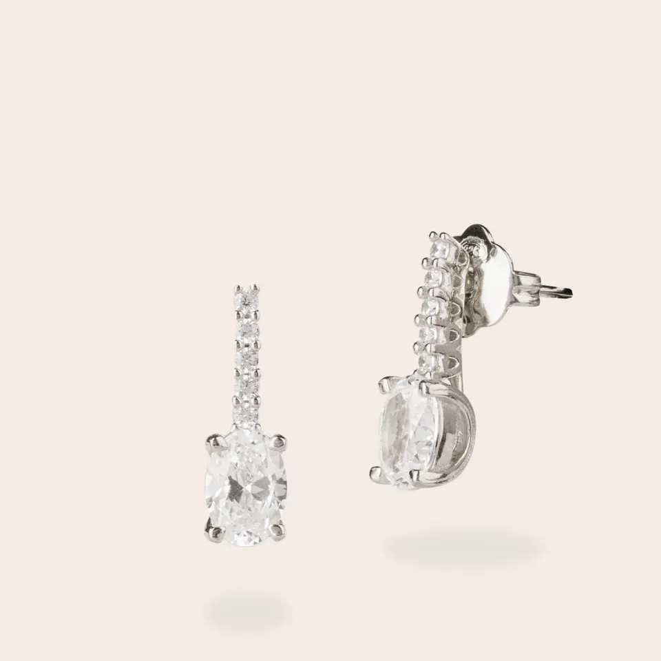 Ultima Edizione Barretta ovalino blanc boucles d'oreilles