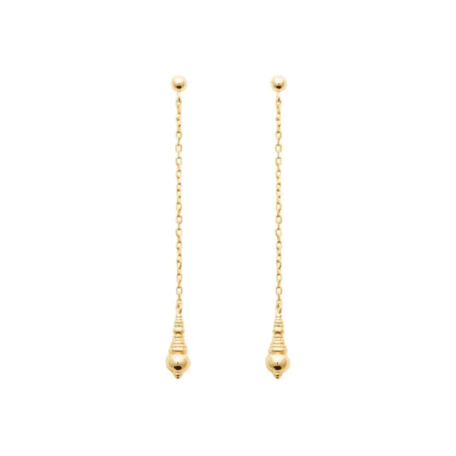 Oriana France boucles pendantes boules sonnette plaqué or