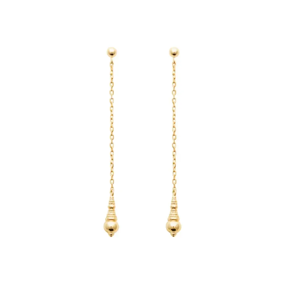 Oriana France boucles pendantes boules sonnette plaqué or