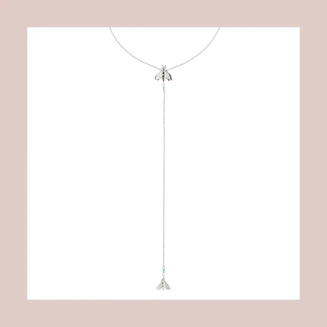 Lorella Tamberi Canal Bee Queen collier abeilles zircons 40,5cm