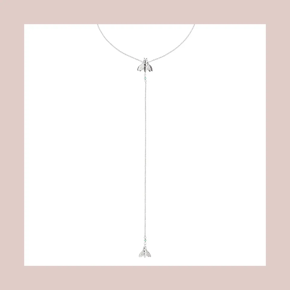 Lorella Tamberi Canal Bee Queen collier abeilles zircons 40,5cm