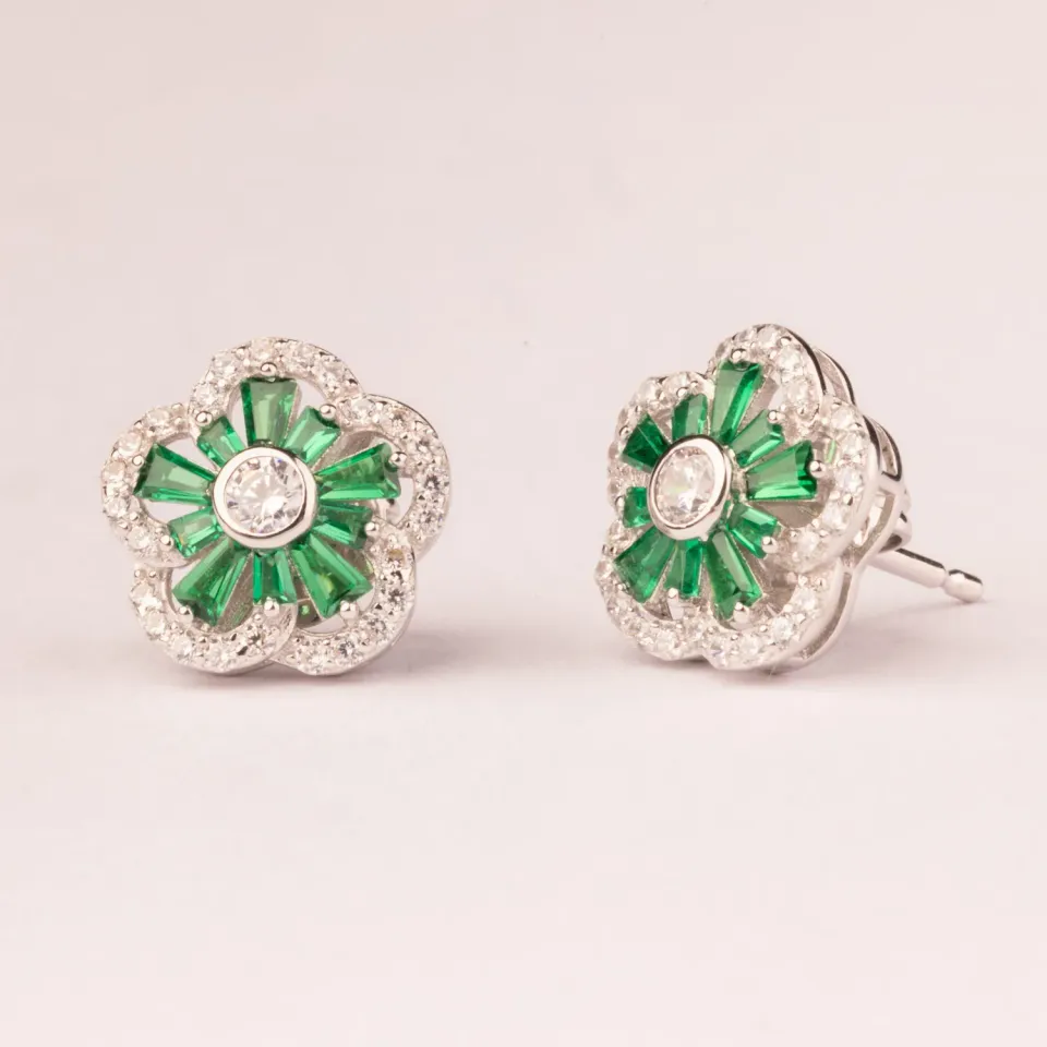 ULTIMA EDIZIONE Fiorellino boucles fleur zircons couleur