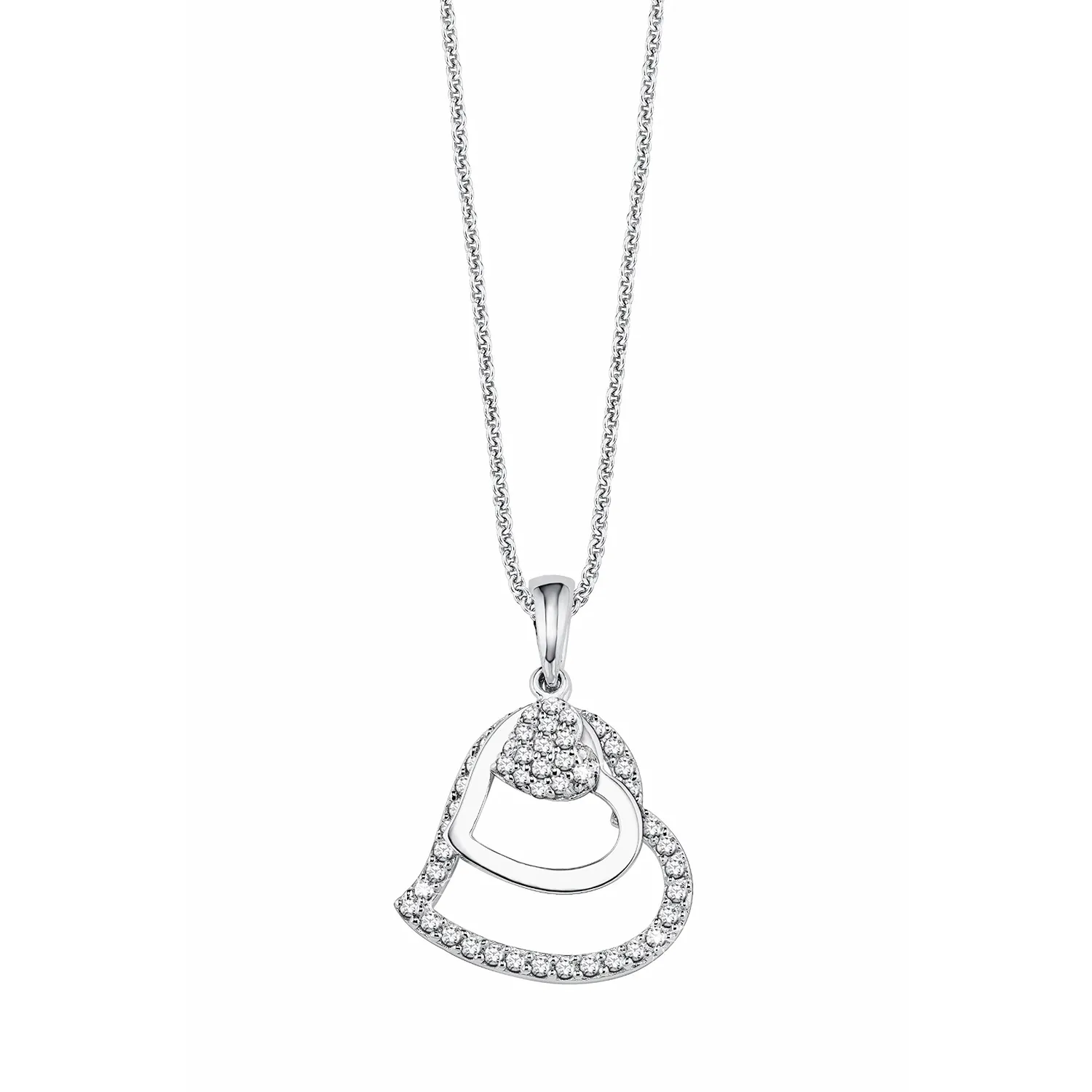 s.Oliver Collier Femme Double Cœur Argent Doppel Herz