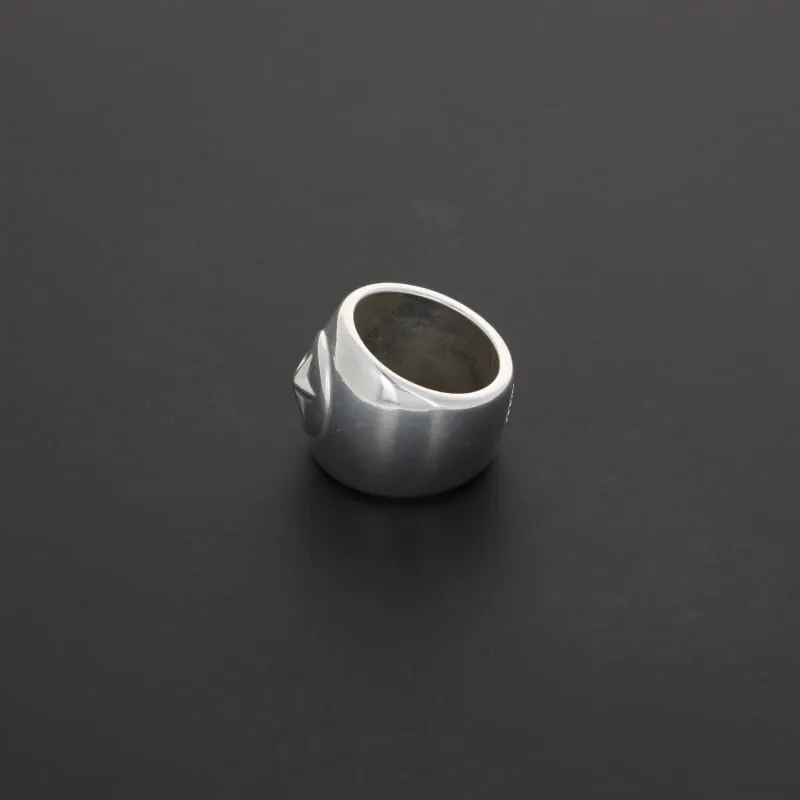 Secret de Cuir N°1307 étoile bague chevalière plaqué argent