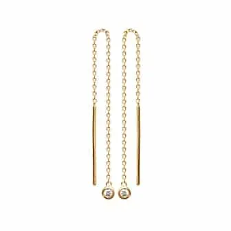 Oriana France boucles chaîne zircon suspendu plaqué or