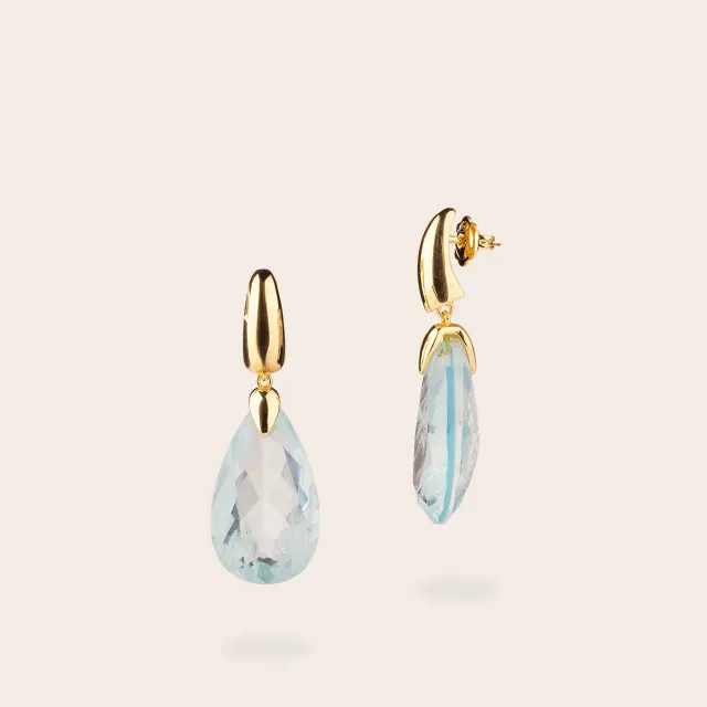 ULTIMA EDIZIONE goutte lisse boucles pendantes argent