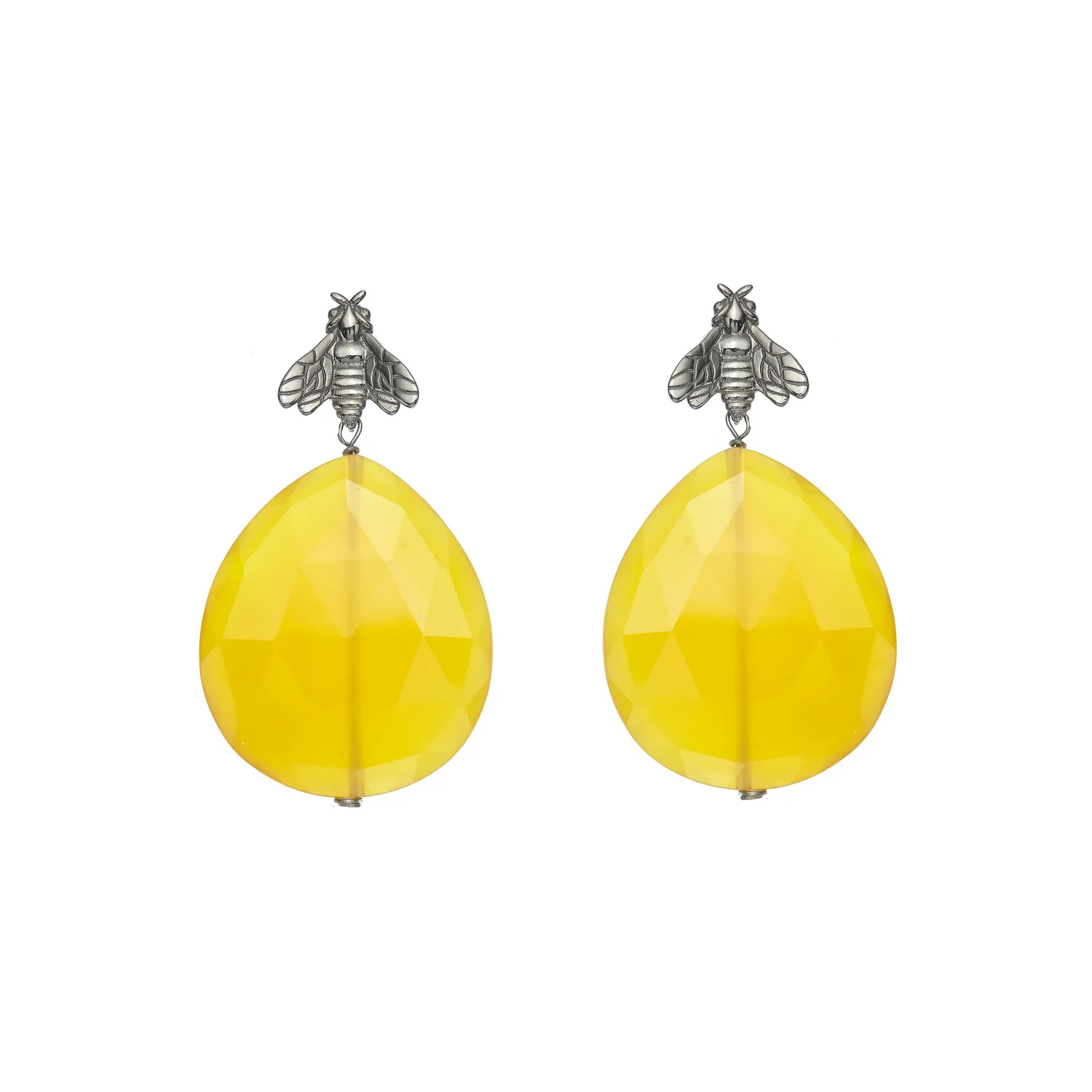 Lorella Tamberi Bee Queen boucles pendantes calcédoine