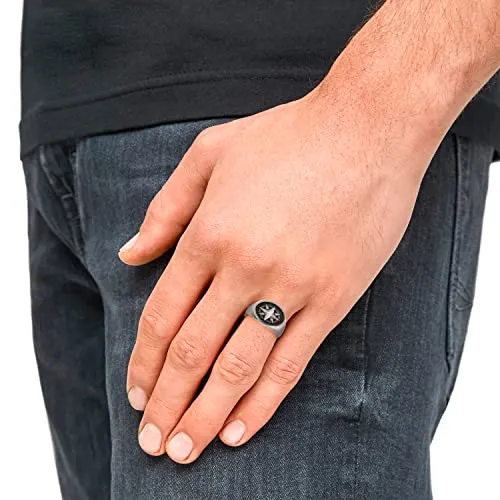 s.Oliver 2034930 bague homme acier boussole