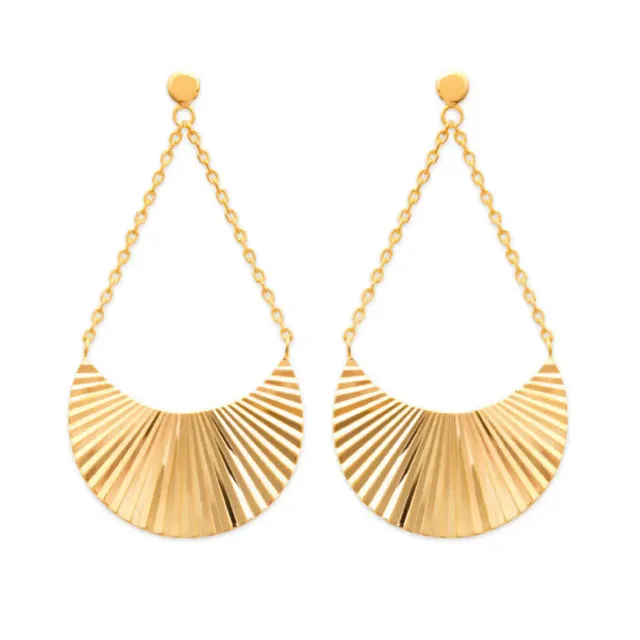 Oriana France Lune boucles plaqué or pendantes