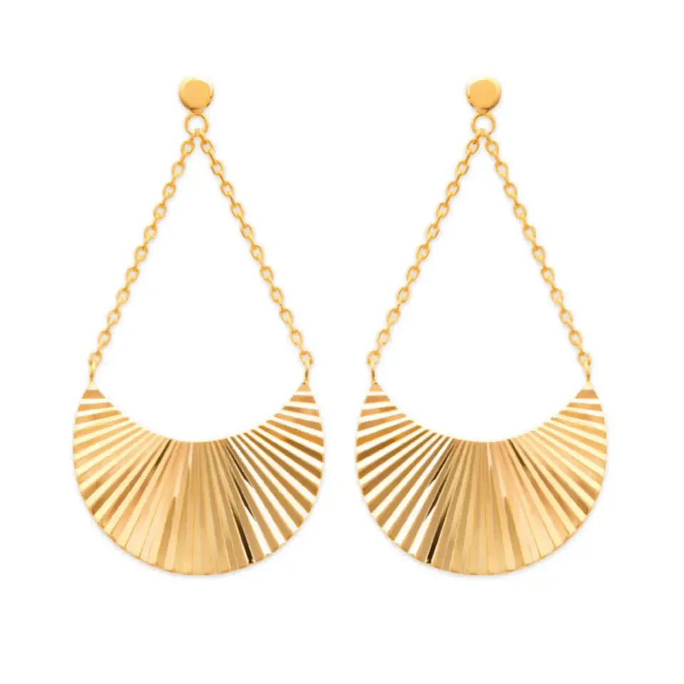 Oriana France Lune boucles plaqué or pendantes