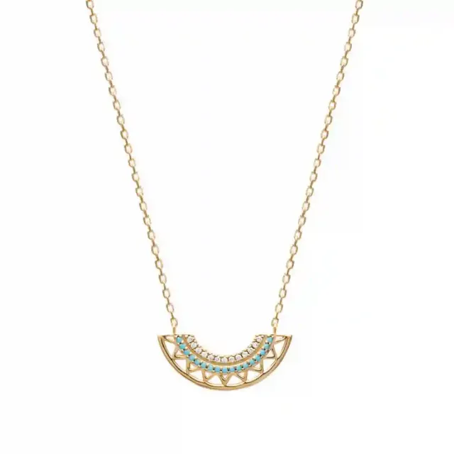 Oriana France collier plaqué or turquoises